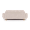 Klem Double Sofa Velvet Cylinder Wooden Leg 198 x 91 x 84 cm - Ecru