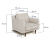 Klem Slim Single Sofa Natural Texture Wooden Leg 94 x 91 x 84 cm - Beige