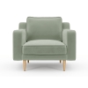 Klem Slim Single Sofa Velvet Wooden Leg 94 x 91 x 84 cm - Almond's Green Color