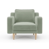 Klem Slim Single Sofa Velvet Wooden Leg 94 x 91 x 84 cm - Almond's Green Color