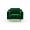 Klem Slim Single Sofa Velvet Wooden Leg 94 x 91 x 84 cm - Emerald Green