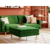 Klem Pouf Velvet Wooden Leg 80 x 80 x 43 cm - Emerald Green