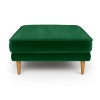 Klem Pouf Velvet Wooden Leg 80 x 80 x 43 cm - Emerald Green