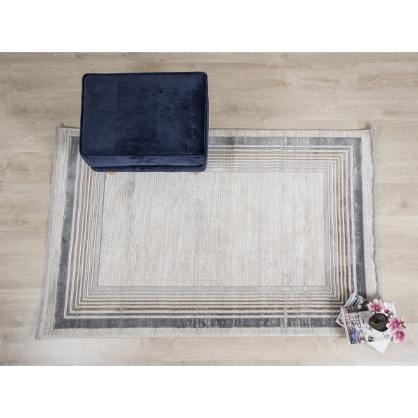 Framy 120 x 180 cm Carisma Zymta Decorative Machine Carpet - Off White / Light Brown / Grey