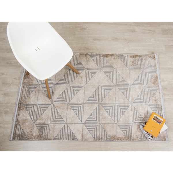 Vila 120 x 180 cm Carisma Zymta Decorative Machine Carpet - Beige / Grey / Light Brown