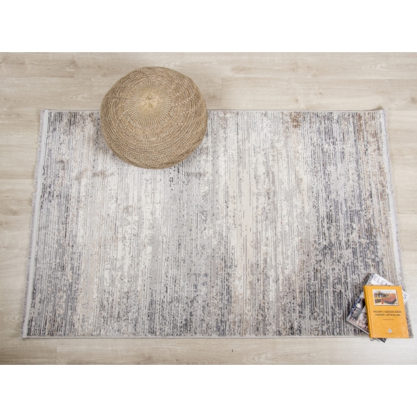 Pelen 120 x 180 cm Carisma Zymta Decorative Machine Carpet - Off White / Grey / Light Beige