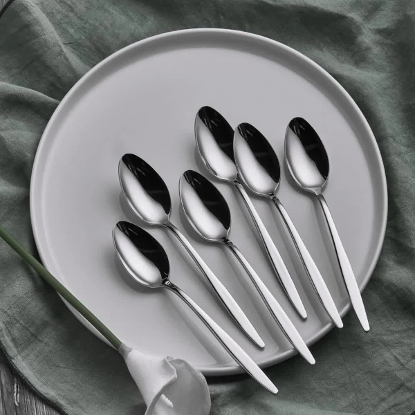 12 Pieces Assos Dessert Spoon Set 2.5 mm - Silver