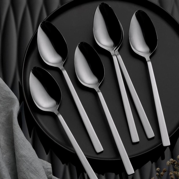 12 Pieces Olympos Dinner Spoon Set 3 mm - Silver