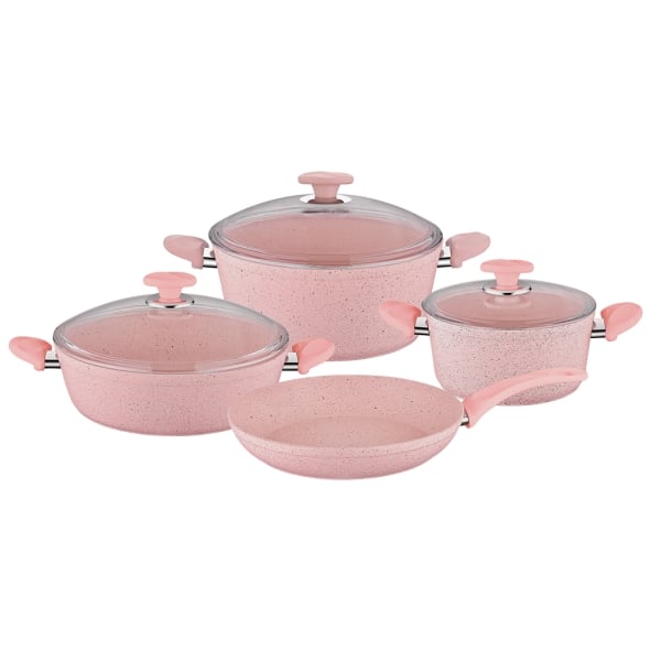 7 Pieces Wilma Cookware Set - Pink