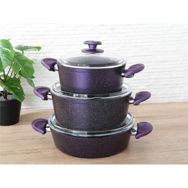 7 Pieces Wilma Cookware Set - Purple