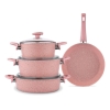 9 Pieces Wilma Cookware Set - Pink