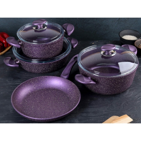 9 Pieces Wilma Cookware Set - Purple
