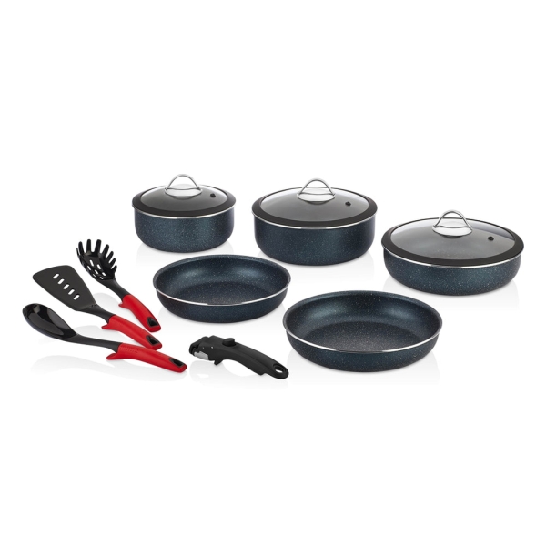 12 Pieces Motto Cookware Set - Blue