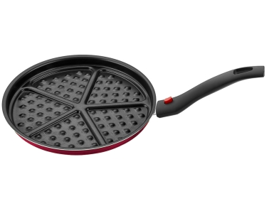 Redio Waffle Pan 26 cm ( 1.2 L ) - Black / Claret Red