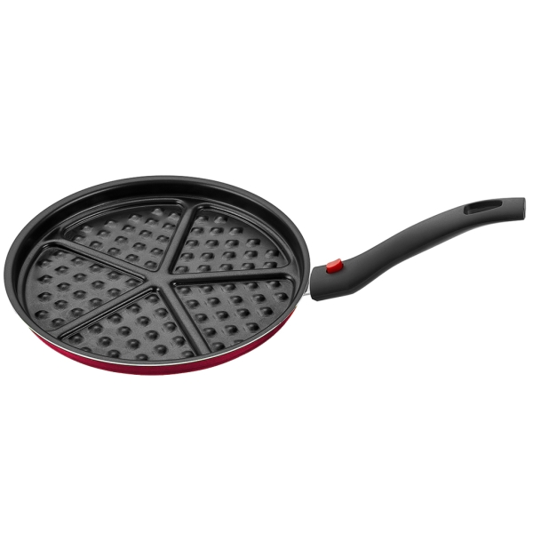 Redio Waffle Pan 26 cm ( 1.2 L ) - Black / Claret Red