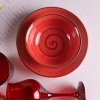 24 Pieces Reactive Porcelain Dinner Set - Red / Cream / Brown