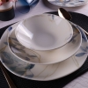 24 Pieces Organic Porcelain Dinner Set - Blue / Gold / Cream