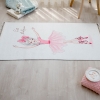 Mango Cute Ballerina 80 x 150 cm Cotton Decorative Carpet - Pink / Off White / Salmon
