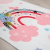 Mango Rainbow 160 x 230 cm Cotton Decorative Carpet - Powder Pink / Off White / Red / Blue