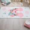 Mango Rainbow 80 x 150 cm Cotton Decorative Carpet - Powder Pink / Off White / Red / Blue