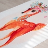 Mango Gazelle 120 x 180 cm Cotton 3D Printed Decorative Carpet - Burnt Orange / Pink / Mint / Off White