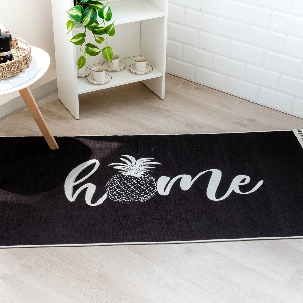 Mango Home 120 x 180 cm Cotton Decorative Carpet - Black / White