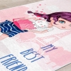 Mango Cartoon 160 x 230 cm Cotton 3D Printed Decorative Carpet - Pink / Salmon / White 