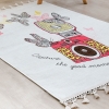 Mango Camera 160 x 230 cm Cotton 3D Printed Decorative Carpet - Pink / Yellow / Off White