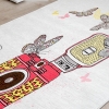 Mango Camera 160 x 230 cm Cotton 3D Printed Decorative Carpet - Pink / Yellow / Off White