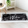 Mango Rolling Pin 80 x 200 cm Cotton Decorative Carpet - Black / Off White