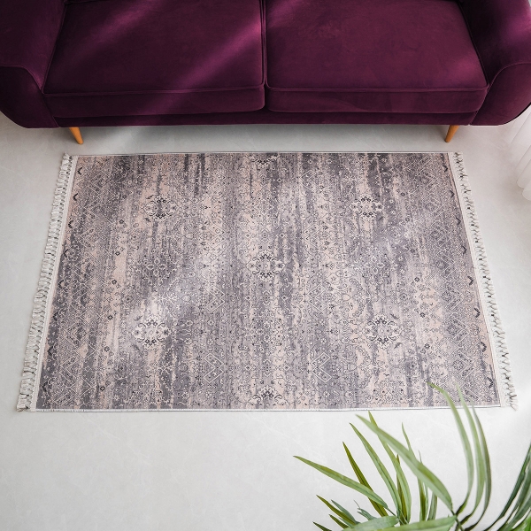 Mango Sevilla 120 x 180 cm Cotton Decorative Carpet - Grey / Stone / Beige