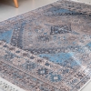 Mango Betta 160 x 230 cm Cotton Decorative Carpet - Blue / Cream / Grey / Dark Grey