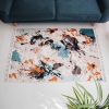 Mango Tris 80 x 150 cm Cotton Decorative Carpet - Off White / Burnt Orange / Mint / Beige