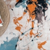 Mango Tris 80 x 150 cm Cotton Decorative Carpet - Off White / Burnt Orange / Mint / Beige