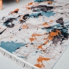 Mango Tris 120 x 180 cm Cotton Decorative Carpet - Off White / Burnt Orange / Mint / Beige