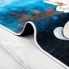 Mango Orchid 200 x 290 cm Cotton 3D Printed Decorative Carpet - Navy Blue / Orange / Blue / Beige