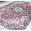 Mango Vintage 200 x 290 cm Cotton Decorative Carpet - Claret Red / Beige / Black