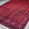 Mango Rouge 200 x 290 cm Cotton Decorative Carpet - Red / Black / Cream