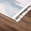 Mango Feathers 200 x 290 cm Cotton Decorative Carpet - Navy Blue / Amber / Cream / Blue
