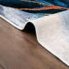 Mango Feathers 200 x 290 cm Cotton Decorative Carpet - Navy Blue / Amber / Cream / Blue