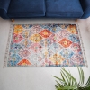 Mango Marion 160 x 230 cm Cotton Decorative Carpet - Blue / Fuchsia / Mustard / Orange