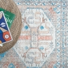Mango Astrid 200 x 290 cm Cotton Decorative Carpet - Blue / Salmon / Beige / Light Brown