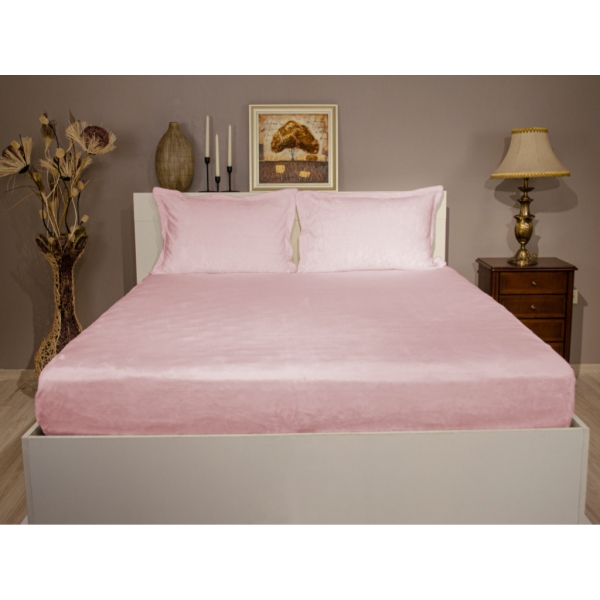 3 Pieces Welsoft Double Bed Sheet Set 180 x 200 cm + 30 cm - Pink
