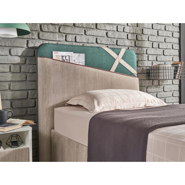 Lupo Headboard 120 cm - Beige / Dark Green