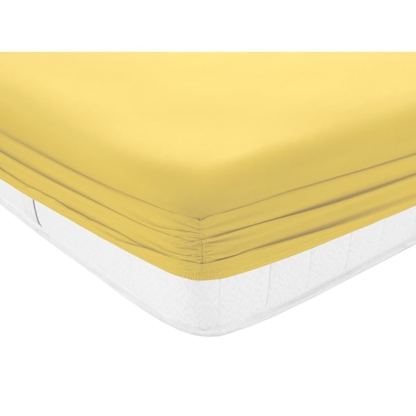 Exp Plain Enzyme Washed Single Elastic Fitted Sheet 90 x 200 cm - Yellow