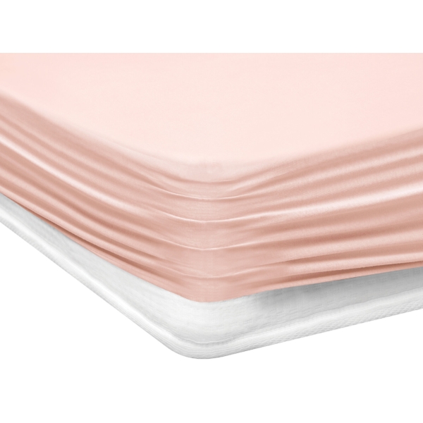 Exp Plain Enzyme Washed Single Elastic Fitted Sheet 120 x 200 cm - Pink