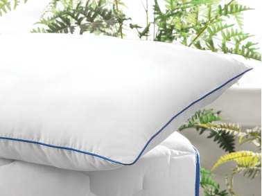 Sided Line Cotton Pillow 50 x 70 cm ( 600 gr ) - Blue