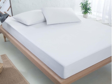 Bamboo Waterproof Single Fitted Mattress Protector 120 x 200 cm - White