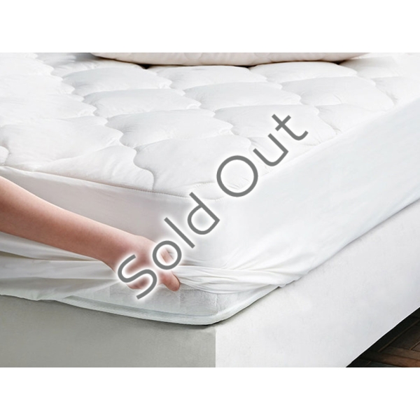 Superwashed Wool Double Fitted Mattress Protector 180 x 200 cm - White
