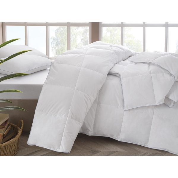 Deluxe Goose Down Double Quilt 195 x 215 cm ( 150 gr/m2 ) - White / Grey